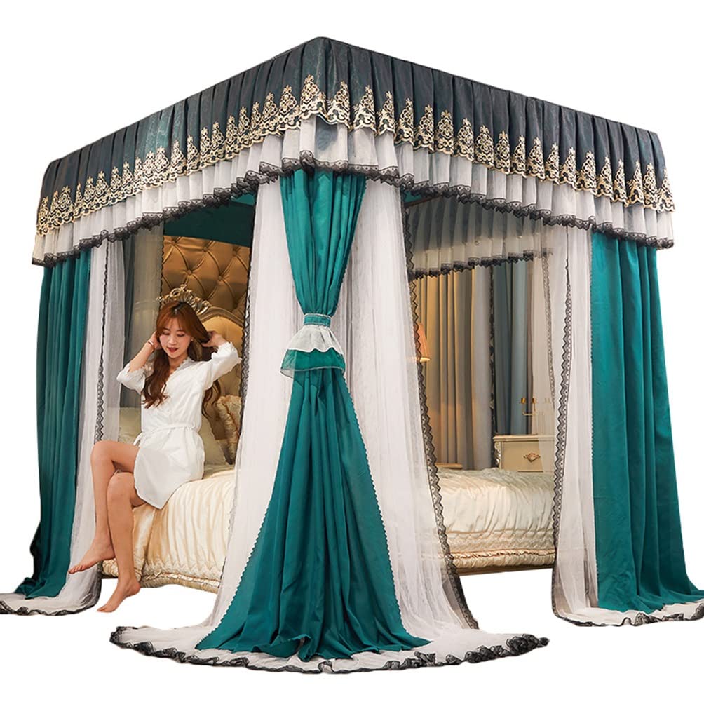 MRKU Mosquitera con Dosel para Cama Europea, Cortinas Opacas a Prueba de Polvo para literas de Princesas Adultas y niñas, para Cama Individual y Doble.
