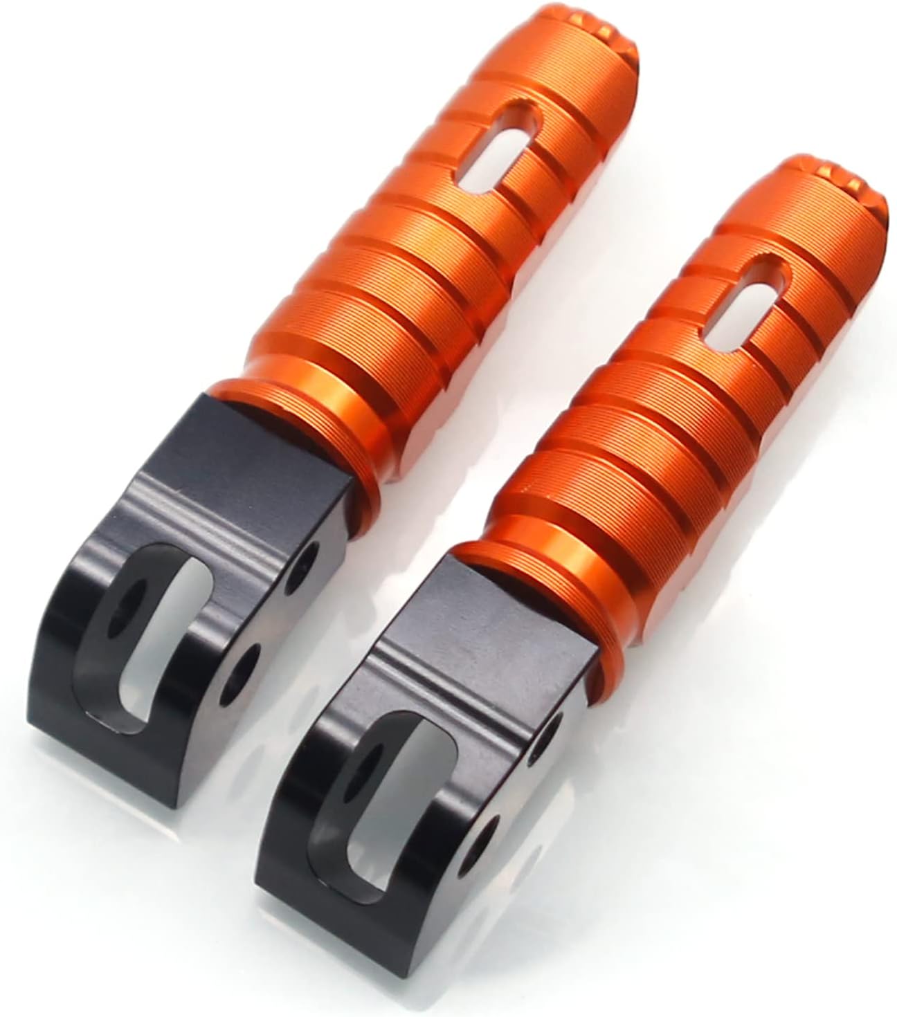 MZS Motorcycle Foot Pegs, Aluminum Rear Passenger Footpegs Footrest Rest Pedal Orange Compatible with 200 250 390 401 Models