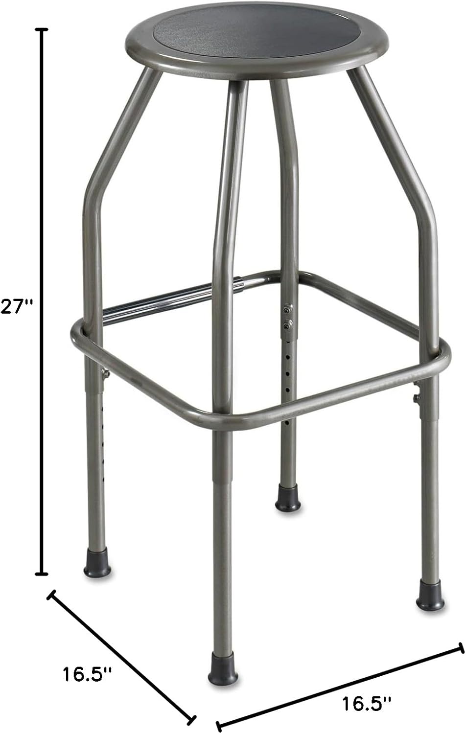 Safco 6666 Diesel Adjustable Height Stool, Pewter
