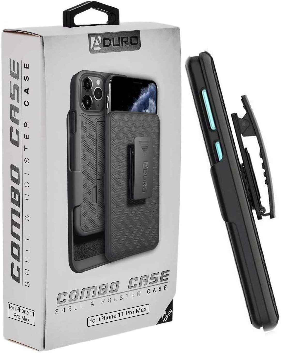 Aduro Combo Case & Holster for iPhone 11 Pro Max, Slim Shell & Swivel Belt Clip Holster, with Built-in Kickstand for Apple iPhone - Image 8