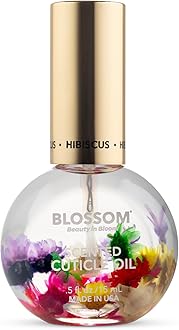Blossom Cuticle Oil for Nails, Hydrating, Moisturizing, Scented Nail Oil Cuticle Care, Infused with Real Flowers, Made in USA, 0.5 fl. oz, Hibiscus