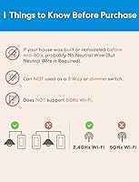 Vista 3 de meross Interruptor de luz inteligente compatible con Apple HomeKit, Siri, Alexa, Google Assistant y SmartThings, interruptor de luz Wi-Fi de 2.4