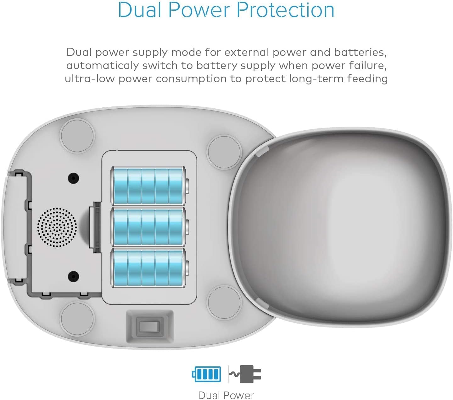 Pet Fountain Cordless Pet Feeder, Dog Food Dispenser Automatic, Automatic Cat Feeder for Small Animals with Distribution Alarms, Voice Recorder Pet Water Dispenser