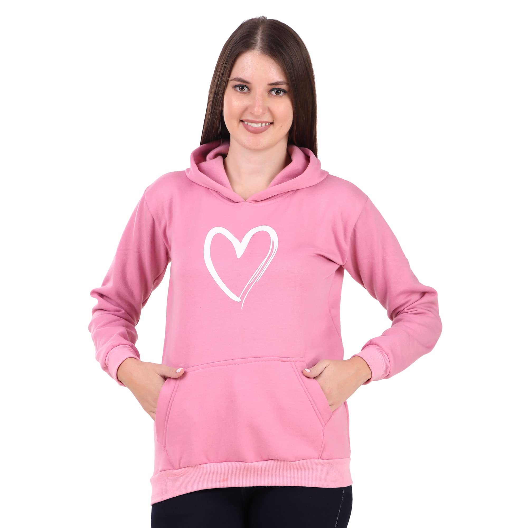 GlamlifeWomen Sweatshirt with Hoodies, Fleece Material Full Sleeves Jumper Women Winter Wear, Hooded Neck Regular Fit Long Sleeve Womens Sweatshirt, Winter Wear for Women-image-14