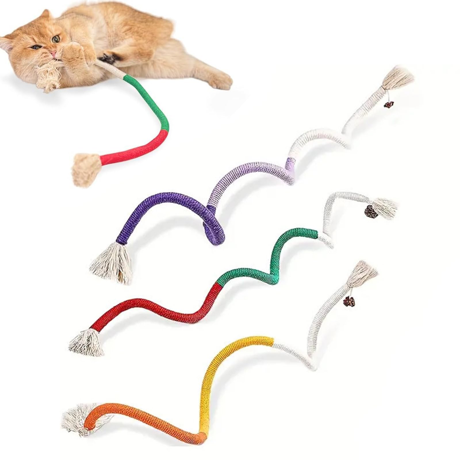 3 Piezas Juguetes para Gatos, Interactivos Juguete Gato, 70 cm Juguetes Gatos, Juguetes Gato, Juguetes para Gatos, Relleno de Juguetes Naturales con Hierba Gatera para Gatos, Alivio del Estrés