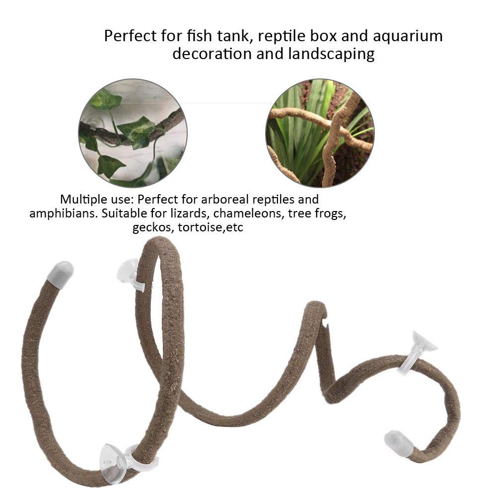 Gałąź wspinaczkowa dla gadów 4,92 stopy Elastyczny gad Jungle Vines Terrarium Rattan Pet Habitat Decor z przyssawkami dla jaszczurek Wspinaczka po gekonach (L)