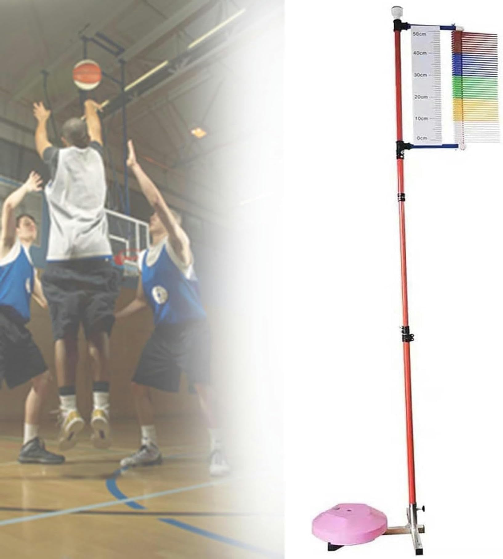 Equipo de entrenamiento de salto alto, herramienta de evaluación vertical de aleación de aluminio ajustable de 1,3 m a 3,6 m, para deportes de interior y exterior, probador de rendimiento para adultos