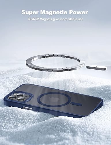Miniatura 6 de Funda para iPhone 12 Pro Max con diseño previsto para MagSafe de 10 pies, resistente a las caídas, con sensación de piel mate, cubierta trasera,