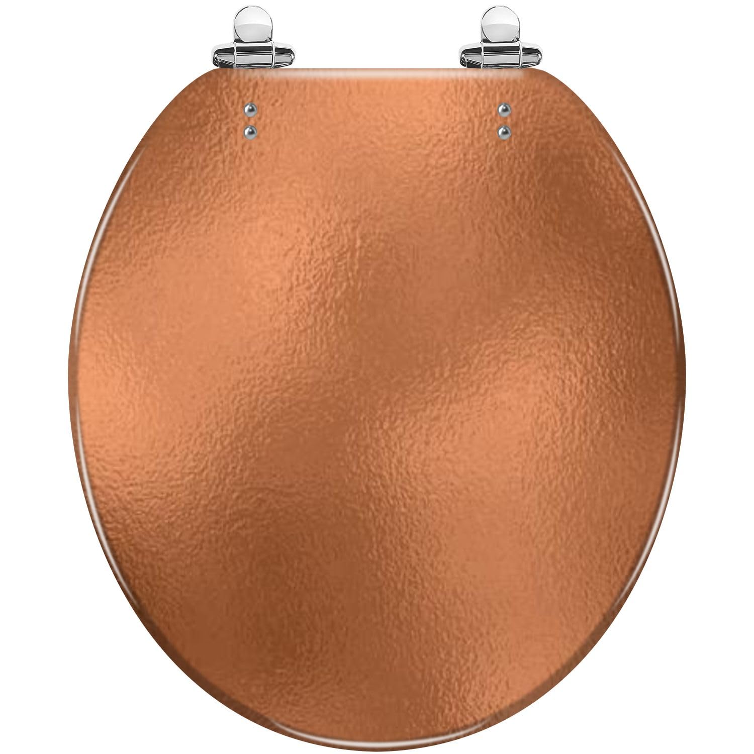 Elongated Copper Foil Gold Glass Toilet Seat with Slow Close Quick-Release Hinges Includes Cover(16.5x14.5)