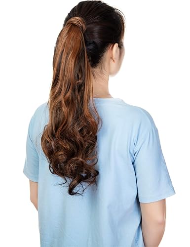 Miniatura 7 de Broche con cola de caballo sintética para extensión de cabello, cola de caballo mágica de una pieza para pegar, cabello largo, ondulado o rizado