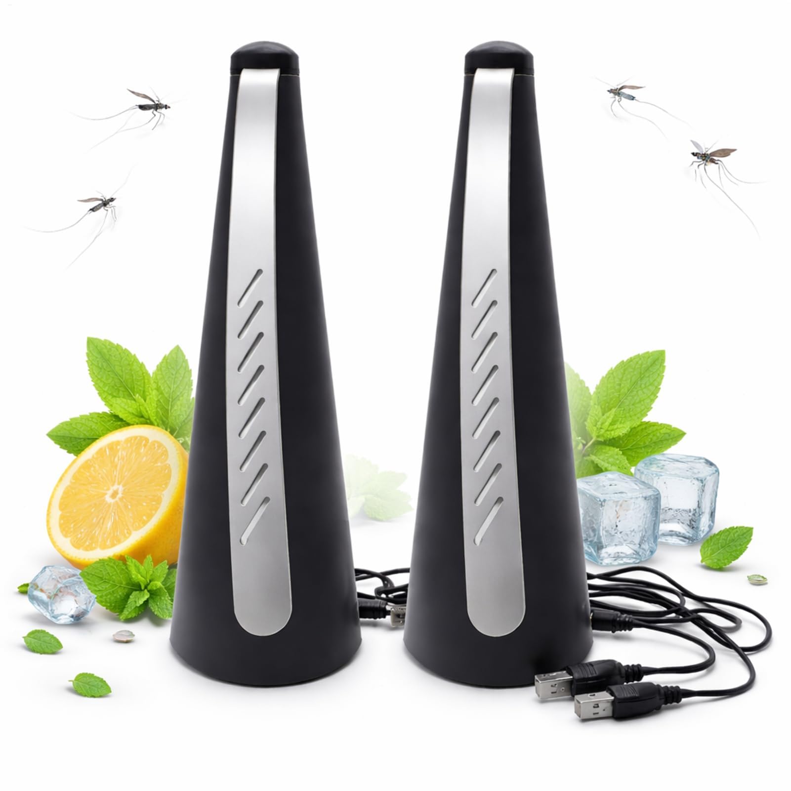 Fly Fans For Tables, Fly Fans for Tables USB rechargeable, Flys Spinner For Table, USB Plug-in & Batteries Powered, Portable Flys Repelling Fan For Indoor Oudoor Home Kitchen Patio Picnic BBQ Camping
