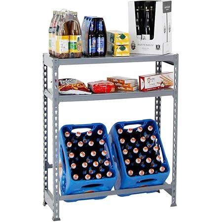 Ribelli Getränkekistenregal Für 3 Kästen - Graues Stahlrohr-Gestell