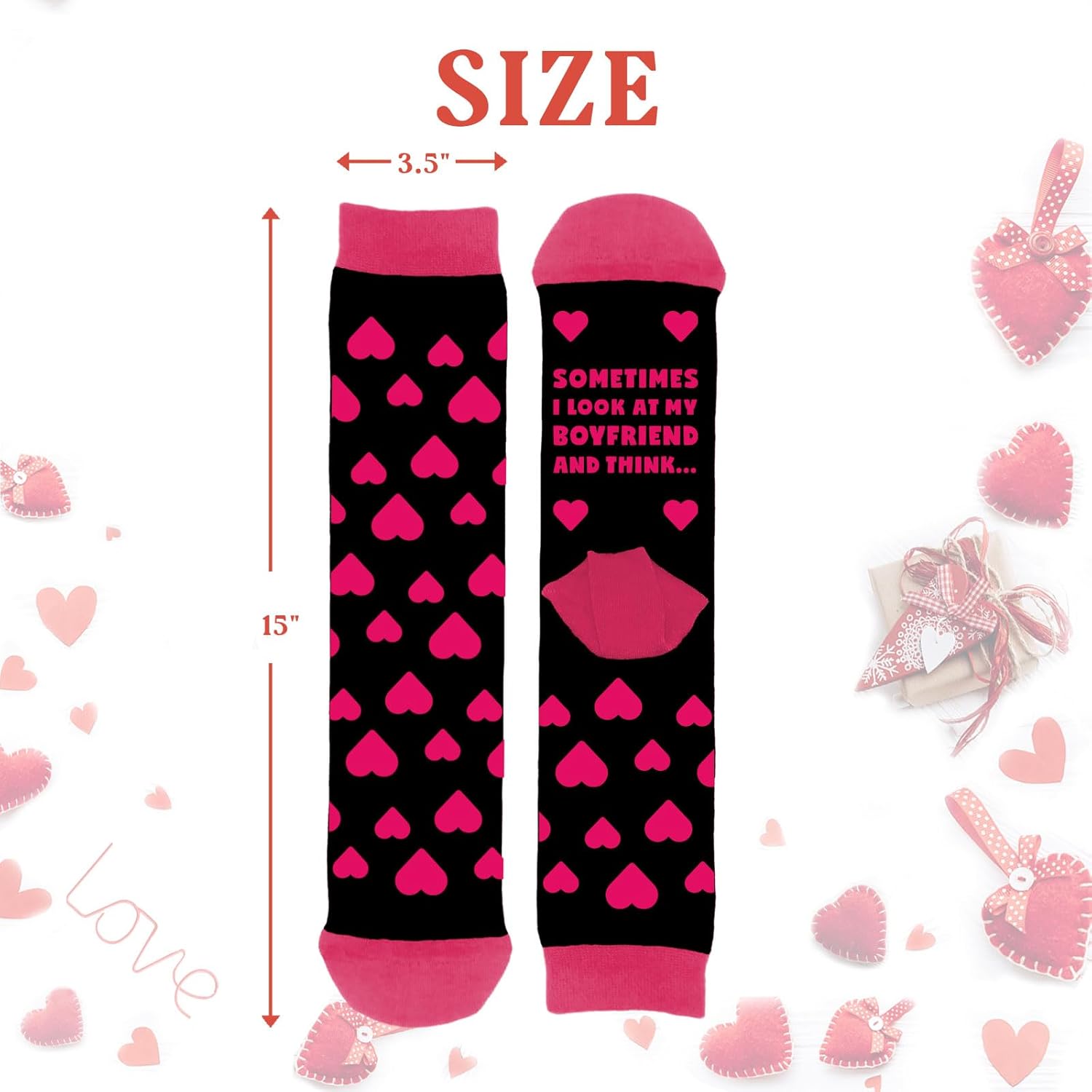 Funny Socks for Women, Valentine's Day Knitted Socks for Girlfriend Friends Coworkers, Novelty Birthday Valentines Day Gifts for Her - Image 4