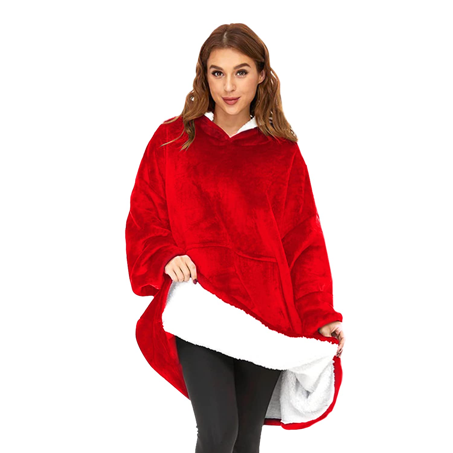 O³ Sudadera Manta Mujer - Batamanta Mujer y Hombre de Polar y Franela con Mangas y Capucha - Sudadera Noches de Invierno