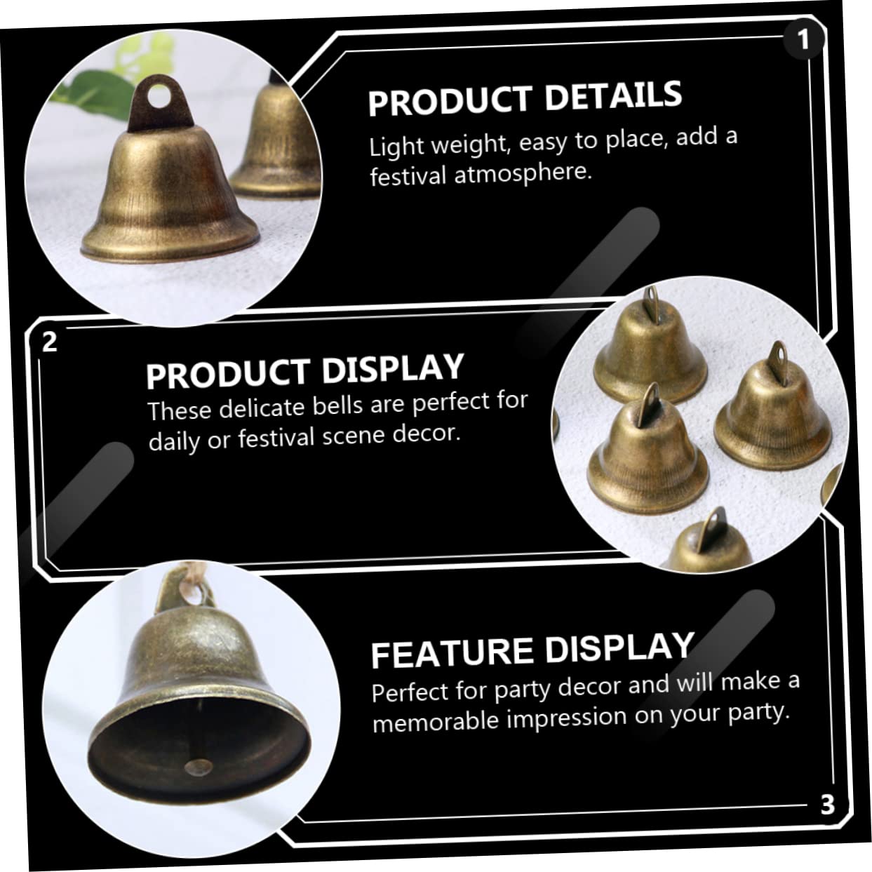 PRETYZOOM 5 Juegos Campana De Bronce Luces De Hadas Decoraciones De Fiesta De Navidad Árbol Posavasos Decoración Adornos Luces De Fiesta Guirnalda Cascabeles Metal 18 Uds * 5