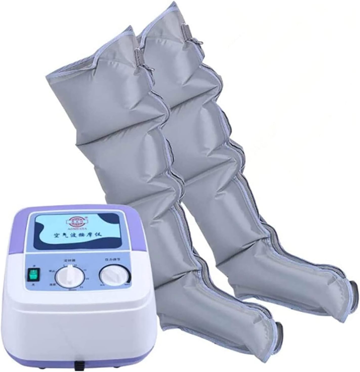 Pneumatic Leg Massager Air Compression Portable Pressotherapy Leg Wraps Massager for Waist, Leg, Calf and Arm Relax Blood Circulation Timing Function Rehabilitation Physiotherapy.