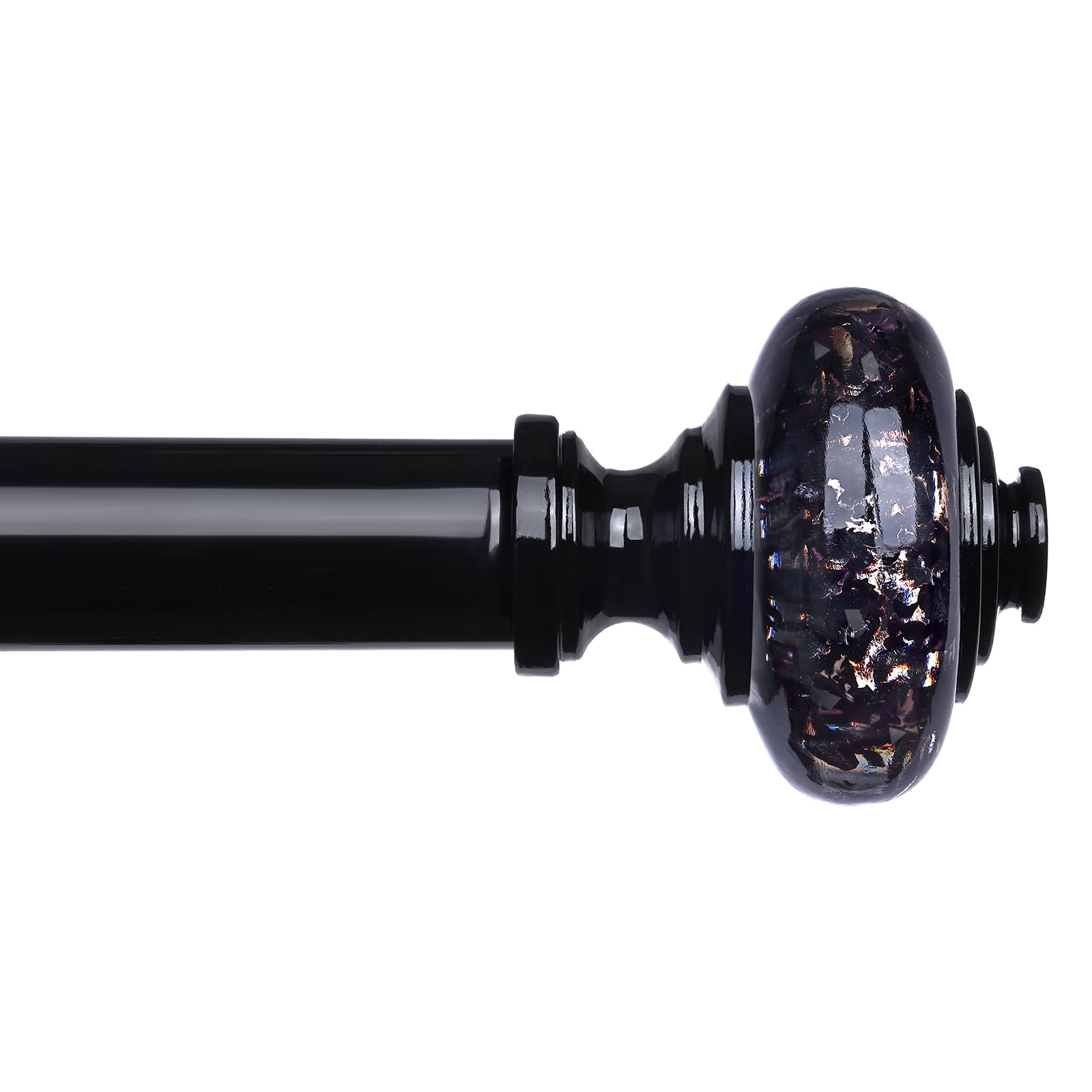 Black Curtain Rod 36-91 Inch OLV Decorative Vintage Crystal