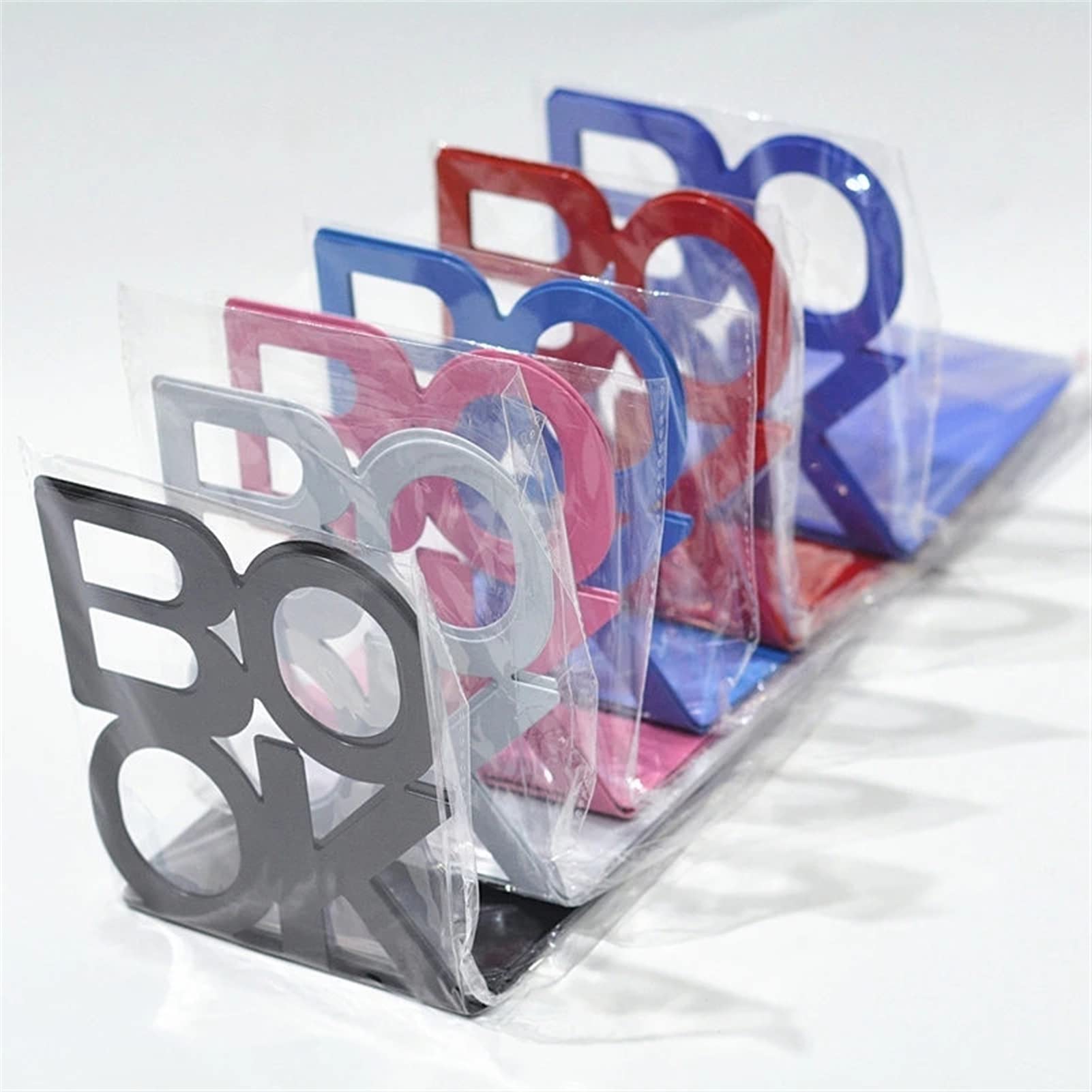 Sujetalibros, sujetalibros Coloridos de Metal Resistente Sujetalibros de Estilo de Letra, Sujetalibros de papelería de Oficina (Negro)