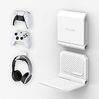 Vista 11 de PlayVital FOLD Controller Holder Wall for ps5 ps4 Xbox Switch 2 Pro Headset, 2 Pack Universal Storage Organizer Gaming Controller Stand Headphone