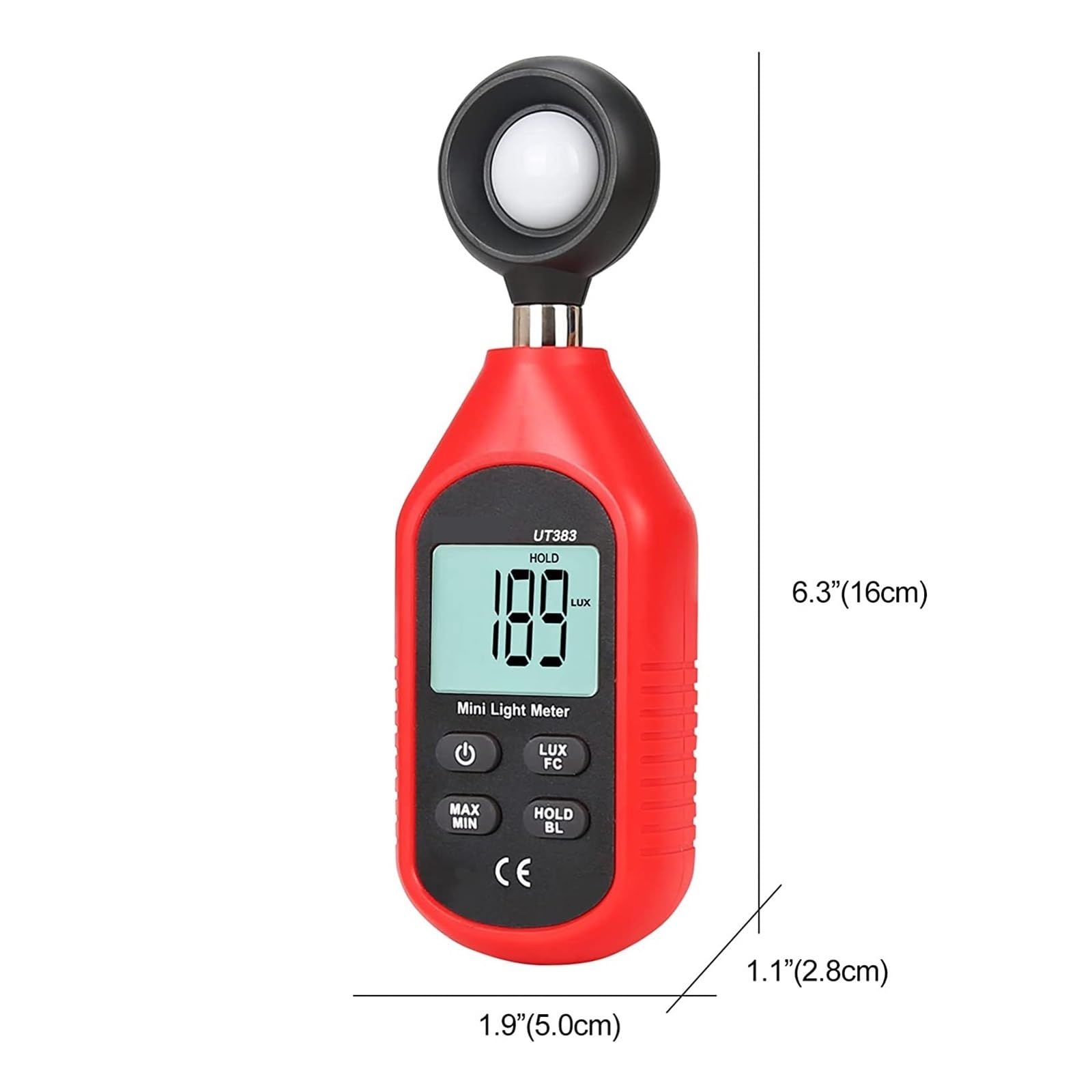 Medidor De Luz UT383, Lux, Iluminancia Digital Lúmenes, 0~199,900 (0 18,500 FC), Luxómetro Velas Pie Medición Precisa Luz