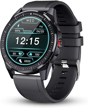 Amazon.com: GOKOO Reloj inteligente para hombre, monitor de frecuencia  cardíaca, monitor de sueño, reloj inteligente, pantalla táctil completa,  rastreador de actividad, tren de respiración, IP68, impermeable, reloj  inteligente, paso de calorías, cámara