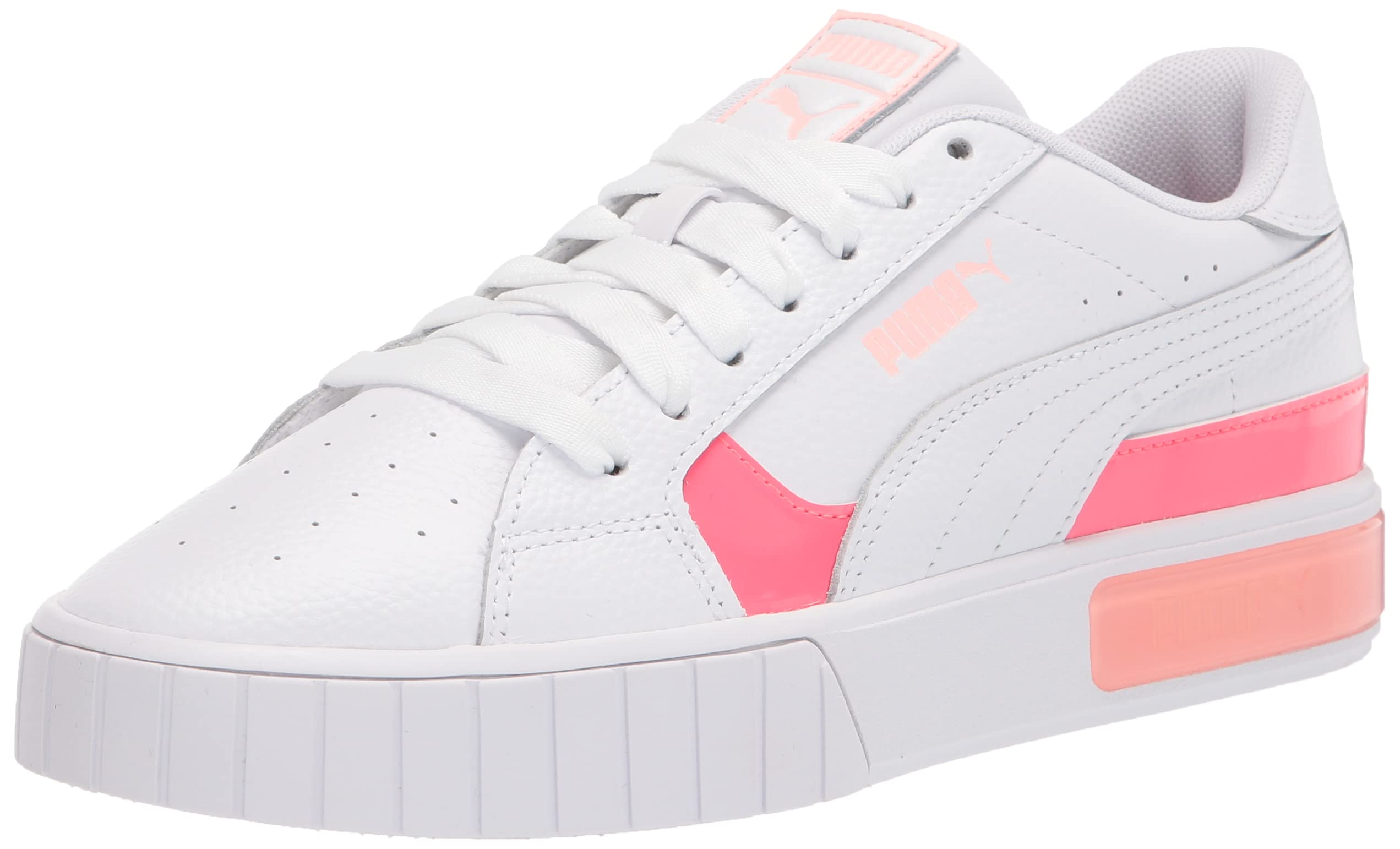 PUMA womens Cali Star Sneaker, Puma White-ignite Pink-elektro Peach, 10.5 US