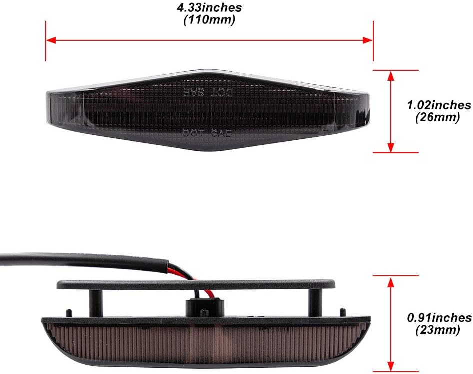 NSLUMO 3pcs LED Strip Front Grille Lights for 2014-up To'yota 4Runner N280 Amber LED Front Grille Running Light Kit Direct Fit for OEM Grill Smoked Lens