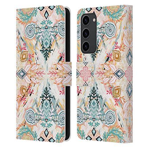 Étui portefeuille Mandala Micklyn Le Feuvre pour Samsung S23+ 5G en cuir avec fentes cartes