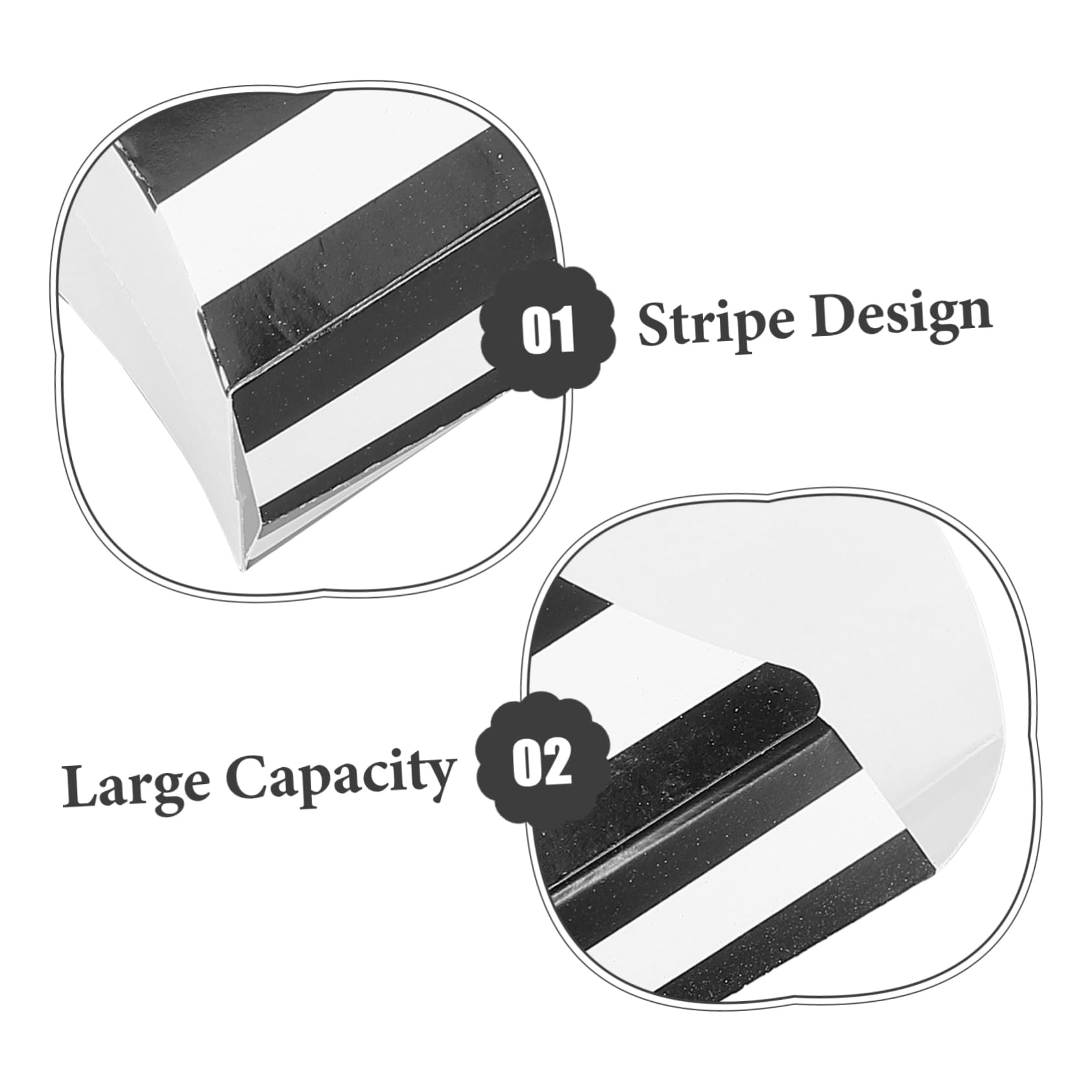 Unomor 50Pcs Striped French Fry Boxes Food Packaging Containers for Popcorn Snacks and Treats Nights Birthday Parties and Themed Events