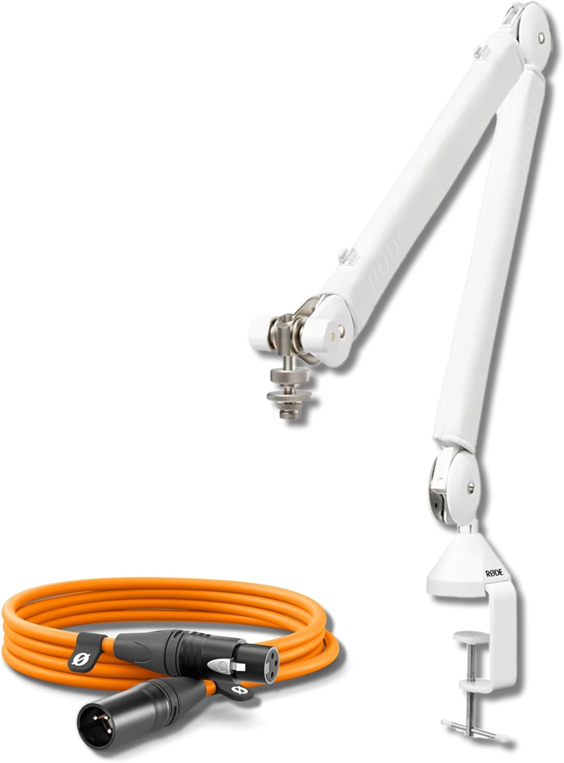 Rode PSA1+ Professional Studio Boom Arm (White) with Rode Premium XLR Cable (10', Orange)