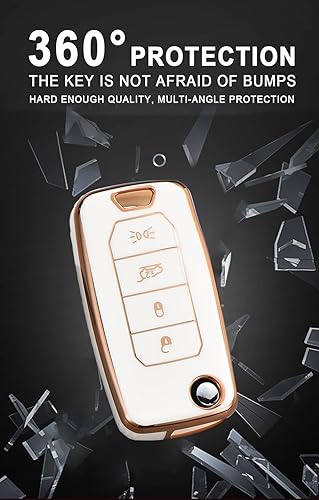 Miniatura 4 de ontto Funda para llavero de TPU para Jeep Renegade 2015-2020, con control remoto abatible, elegante, funda para llave de coche, guante, funda para