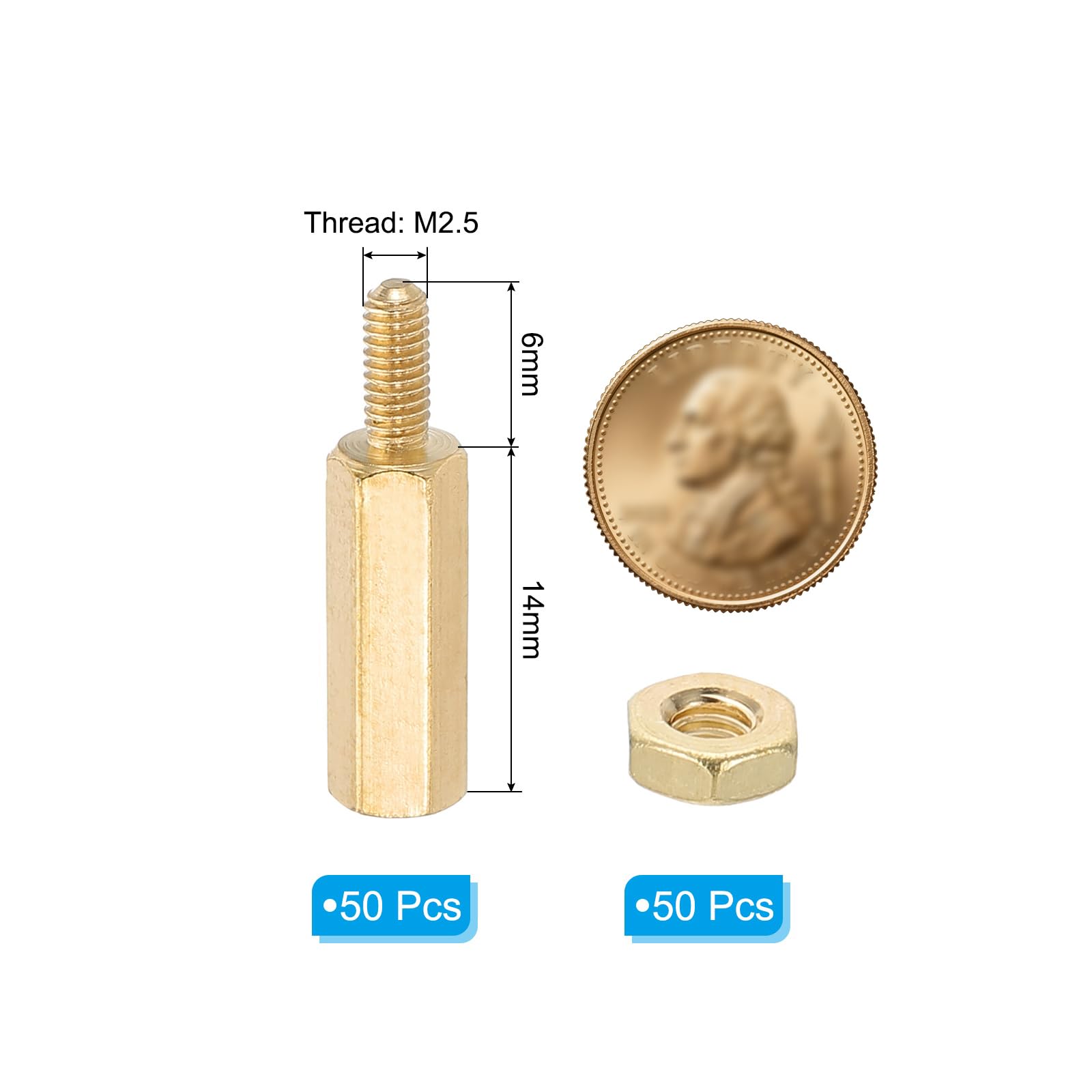 PATIKIL M2.5X14mm+6mm Standoff Screws - Image 2