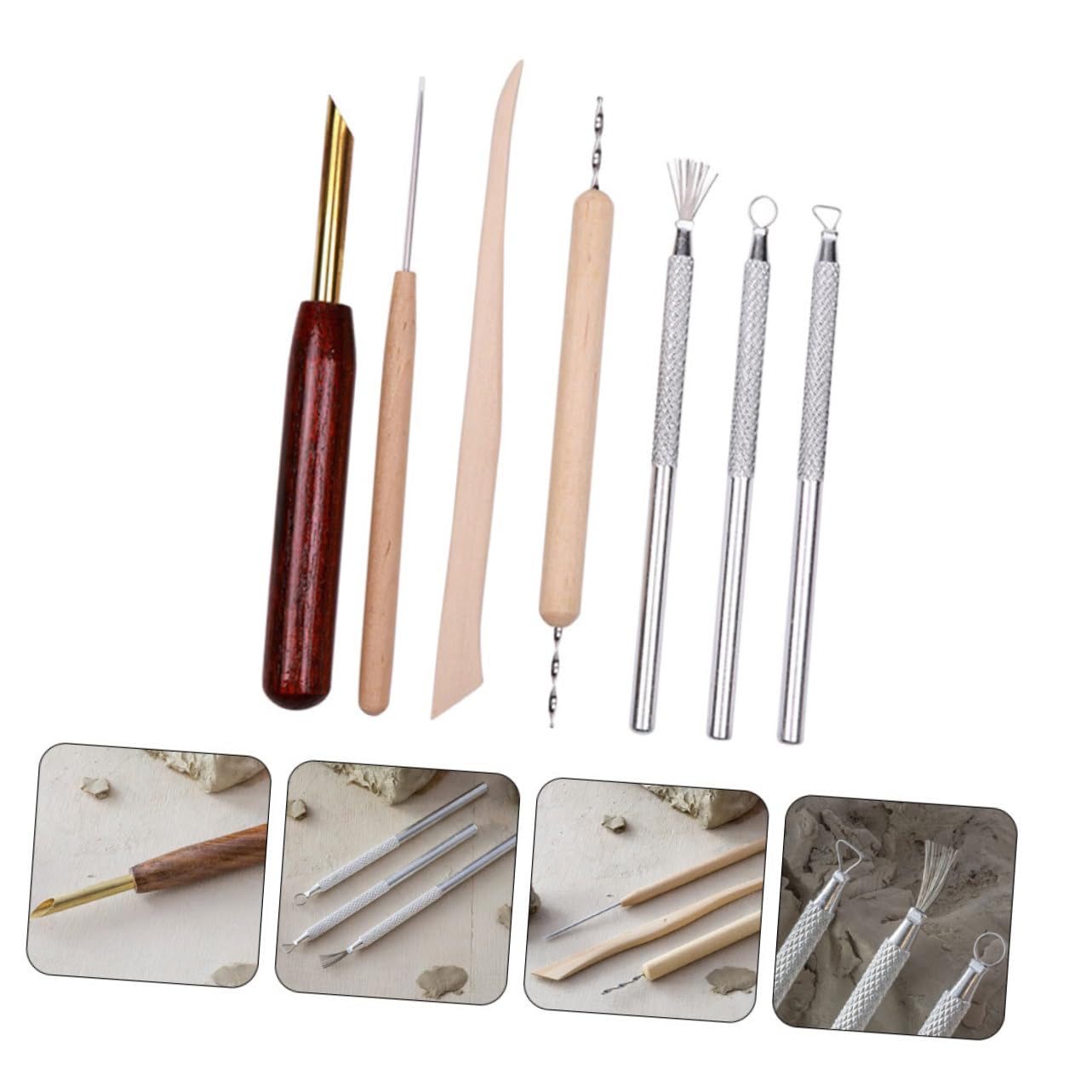 OSALADI Juego De 3 Herramientas Para Esculpir Arcilla Kit De Modelado De Arcilla Modelado De Cerámica Tallado Trabajo Herramientas Versátiles Para Hornear Arcilla Modelado De Madera