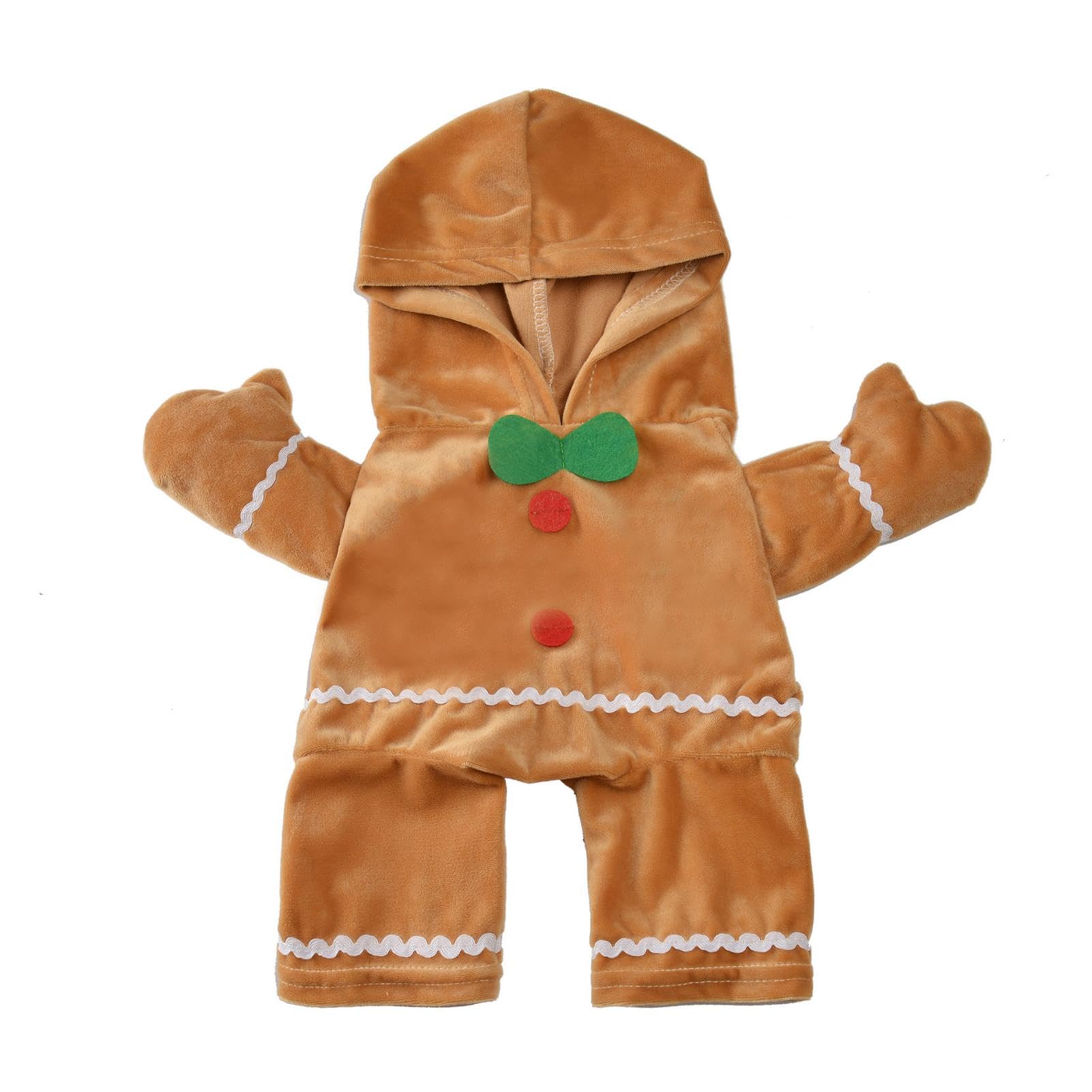 Gingerbread Man Pet Costumes | Dog Christmas Gingerbread Outfit Set | Machine Washable