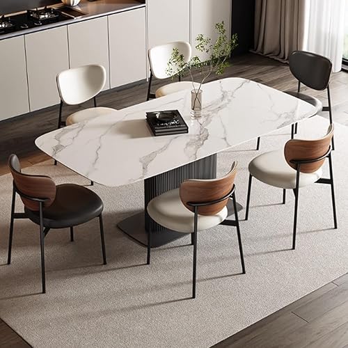 Miniatura 2 de YVYKFZD Dining Chairs Set, Kitchen Chairs with Curved Backrest and Metal Legs, Farmhouse Dining Room Chair, Upholstered Leather Living Room Chair,