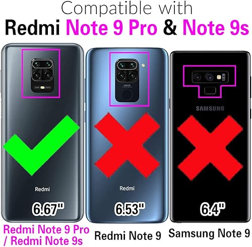 Miniatura 2 de Asuwish Funda de teléfono para Xiaomi Redmi Note 9 ProNote 9sNote9 Pro MaxPoco M2 Pro con protector de pantalla de vidrio templado y soporte para