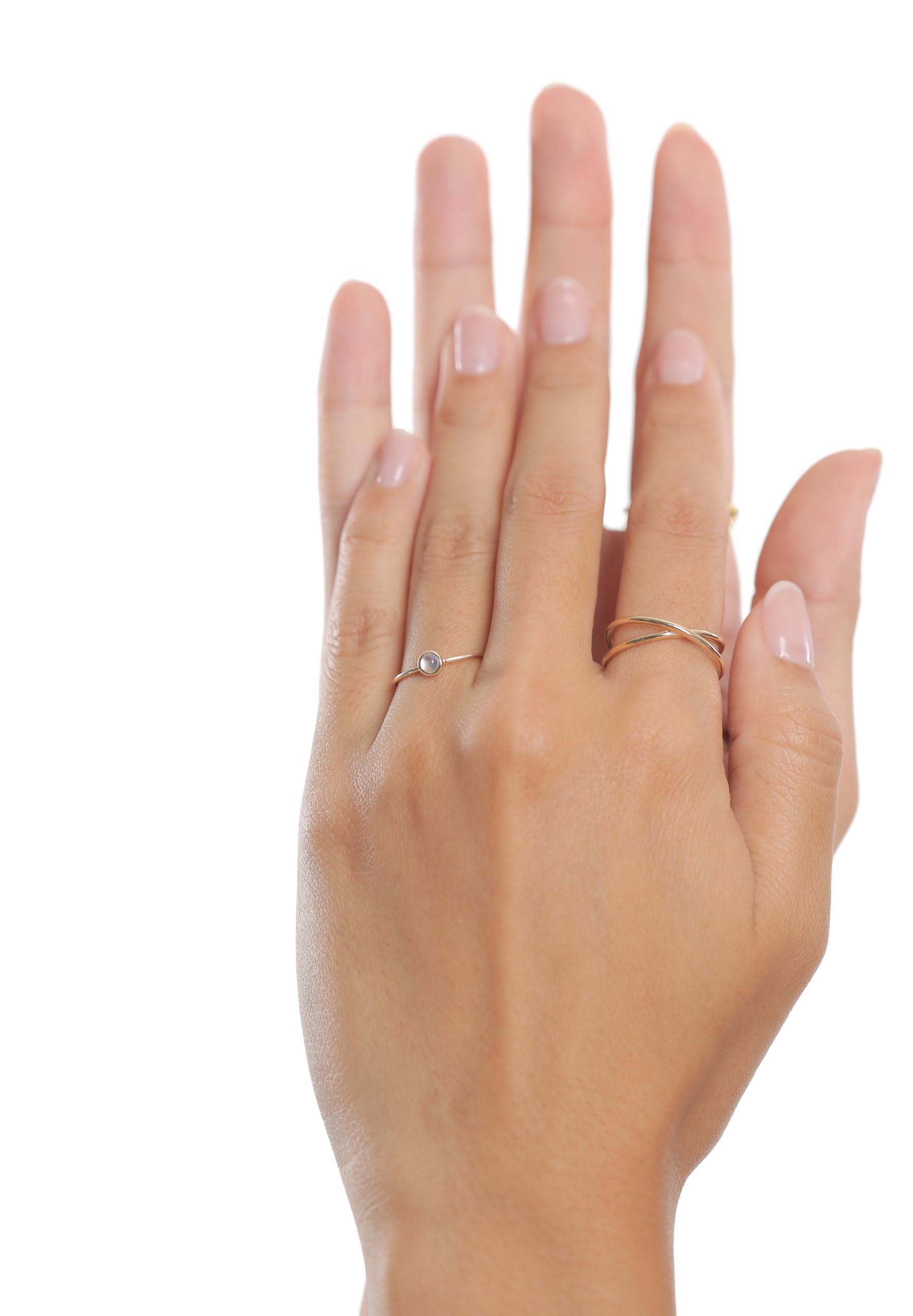 Elli Ring Damen Solitär Filigran mit Mondstein 375 Gelbgold