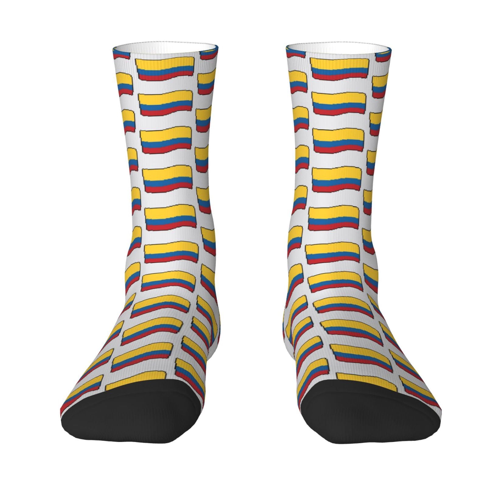 Oudrspo Colombia Flag Socks Crew Sock Casual Breathable Sports Socks for Men Women Football Gifts