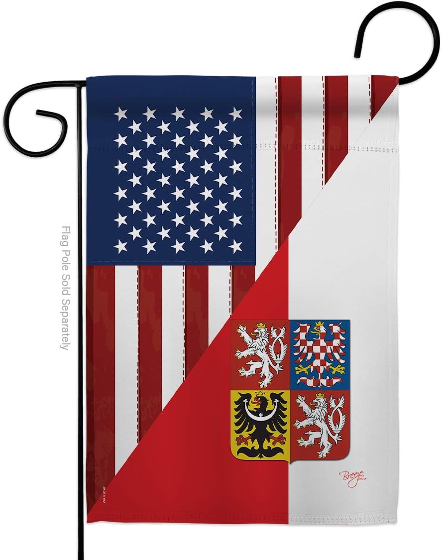 US Czech Republic Friendship Burlap Garden Flag Regional USA American Alliance World Country Particular Area Small Decorative Gift Yard House Banner Double-Sided Made In 13 X 18.5