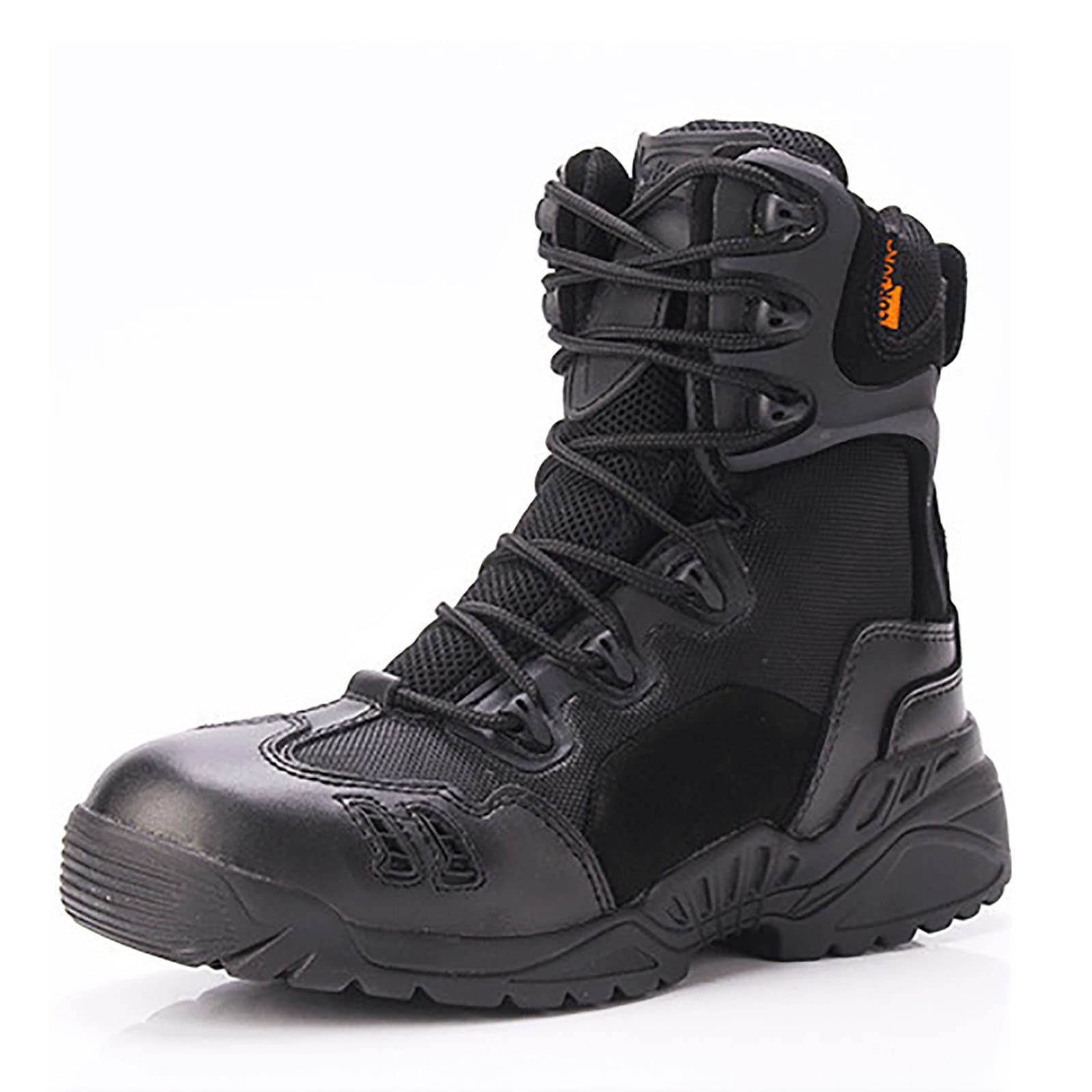 CLSQLXYJZC Taktische Wanderstiefel für Herren, High-Top-Frühling und Herbst, leicht, atmungsaktiv, mit Reißverschluss, Militärstiefel, Outdoor-Schnürstiefel, Bequeme, langlebige Arbeitsstiefel