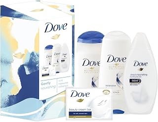 Dove Gently Nourishing Mini Treasures Collection Gift Set for Her (Deeply Nourishing Body Wash 55ml, Intensive Repair Shampoo 50ml, Intensive Repair Conditioner 50ml, Original Beauty Bar 90g)