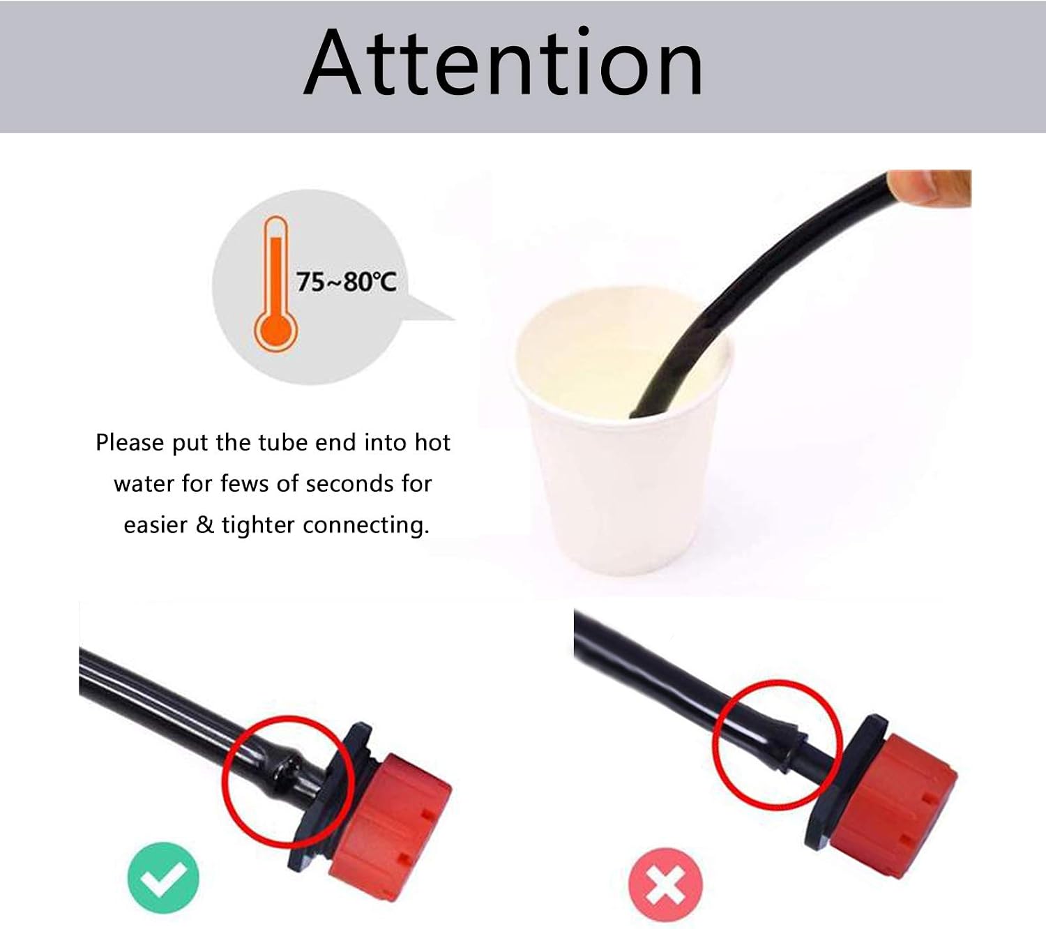 Kalolary 100PCS 1/4" Adjustable Watering Sprinklers for Micro Drip Irrigation System, 4/7mm Anti-Clogging Emitter Dripper Red Garden Supplies (1/4 Inch Drip Irrigation Part)
