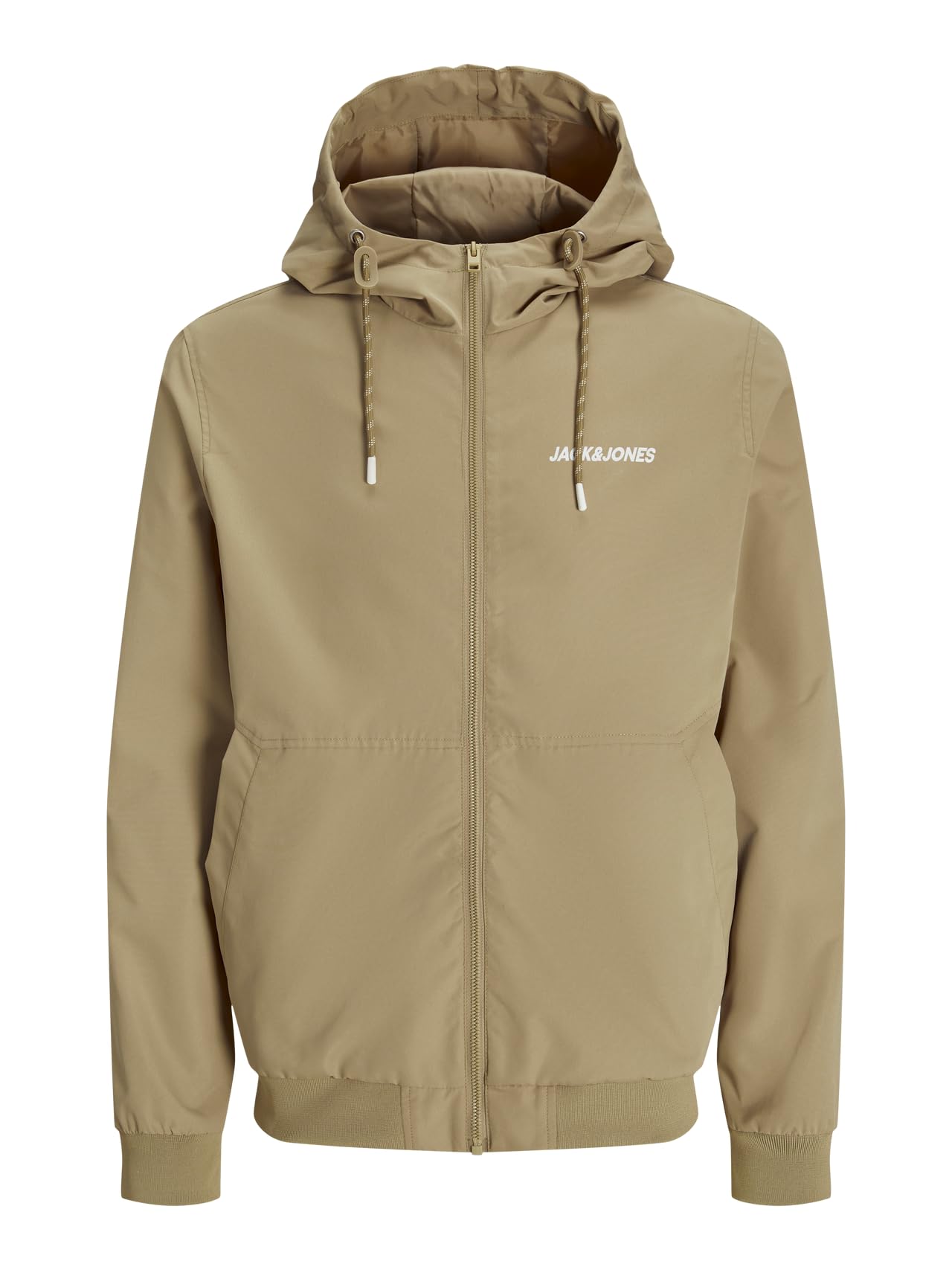 JACK & JONES Men's Jjerush Hood Bomber Noos Short Jacket, Crockery/detail: solid, L