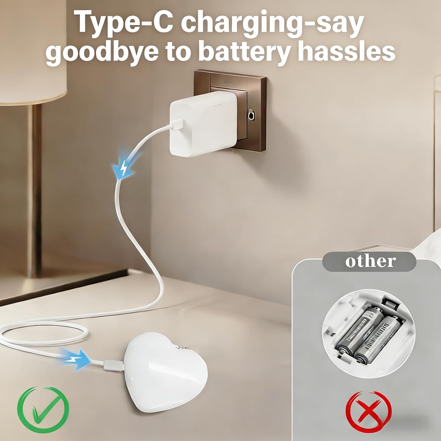 2 Pack Purse Light Handbag Light with Automatic Sensor Heart Light,Rechargeable Love Wallet Tote Bag Touch Sensing Light for Women,Wife,Girl,Valentien's Day Gift,LED Bag Light Night Lamp(Pink+White) - Image 7