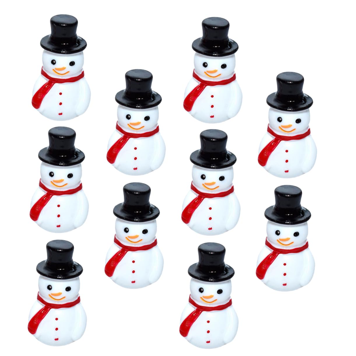 QUMIIRITY Craft Mini Snowman Resin Ornaments 10 Pack Christmas Decor for Micro Landscape and Present