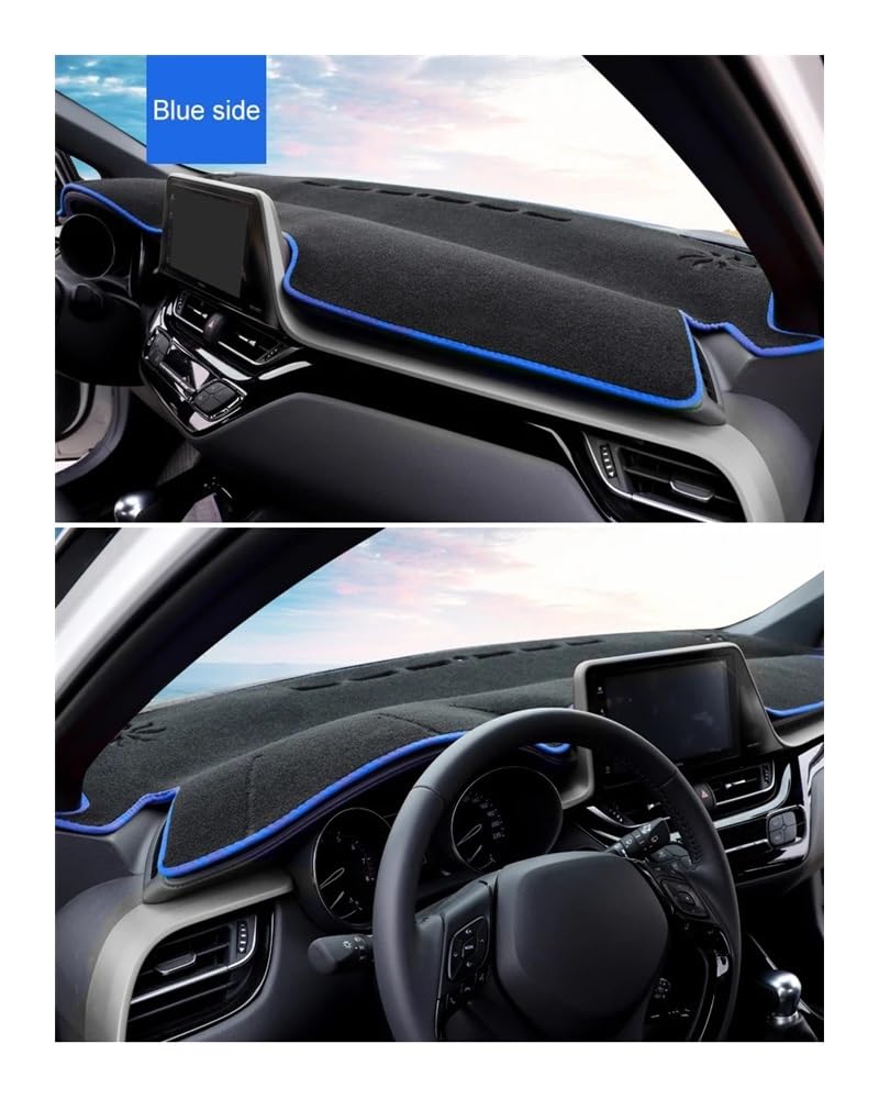 Auto Cruscotto Copertura Per Toyota Per C-HR Per CHR 2016 2017 2018 2019 2020 2021 2022 2023 2024 Copertura Per Cruscotto Auto Parasole Tappetino Protettivo(LHD Blue Side)