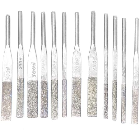 MIRACLE Lot De 12 Limes Diamantées Coniques Pour Machines à Meuler Grain 120 200 400 600