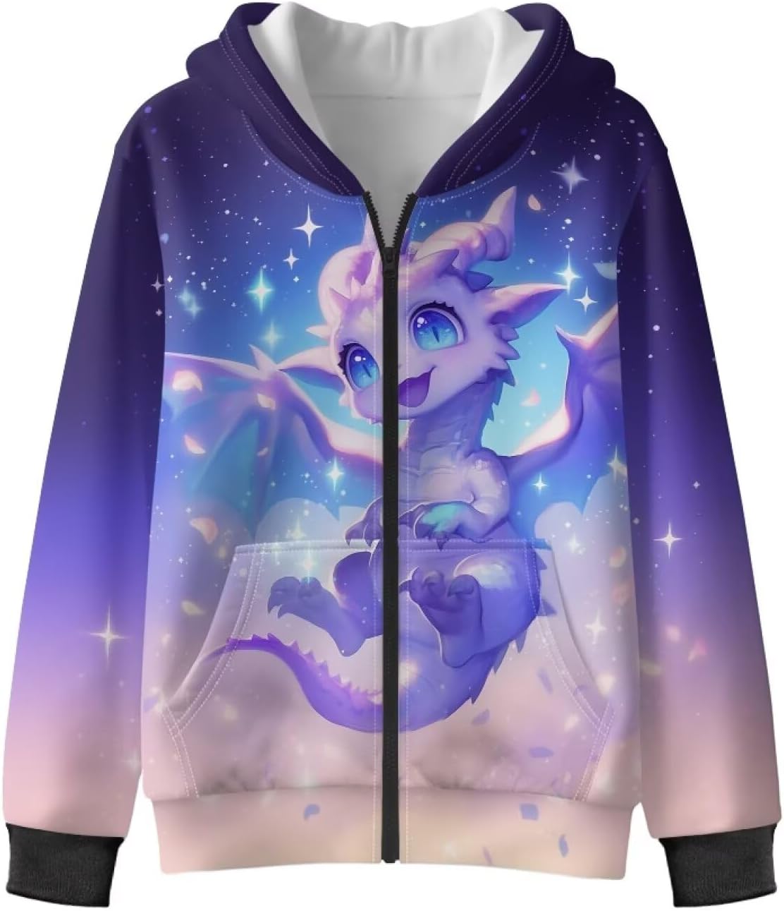 Xpyiqun Zip Up Sweatshirt for Girls 6-16Y Hoodies Lightweight Fleece Hooded Jackets Kids School Winter Coat
