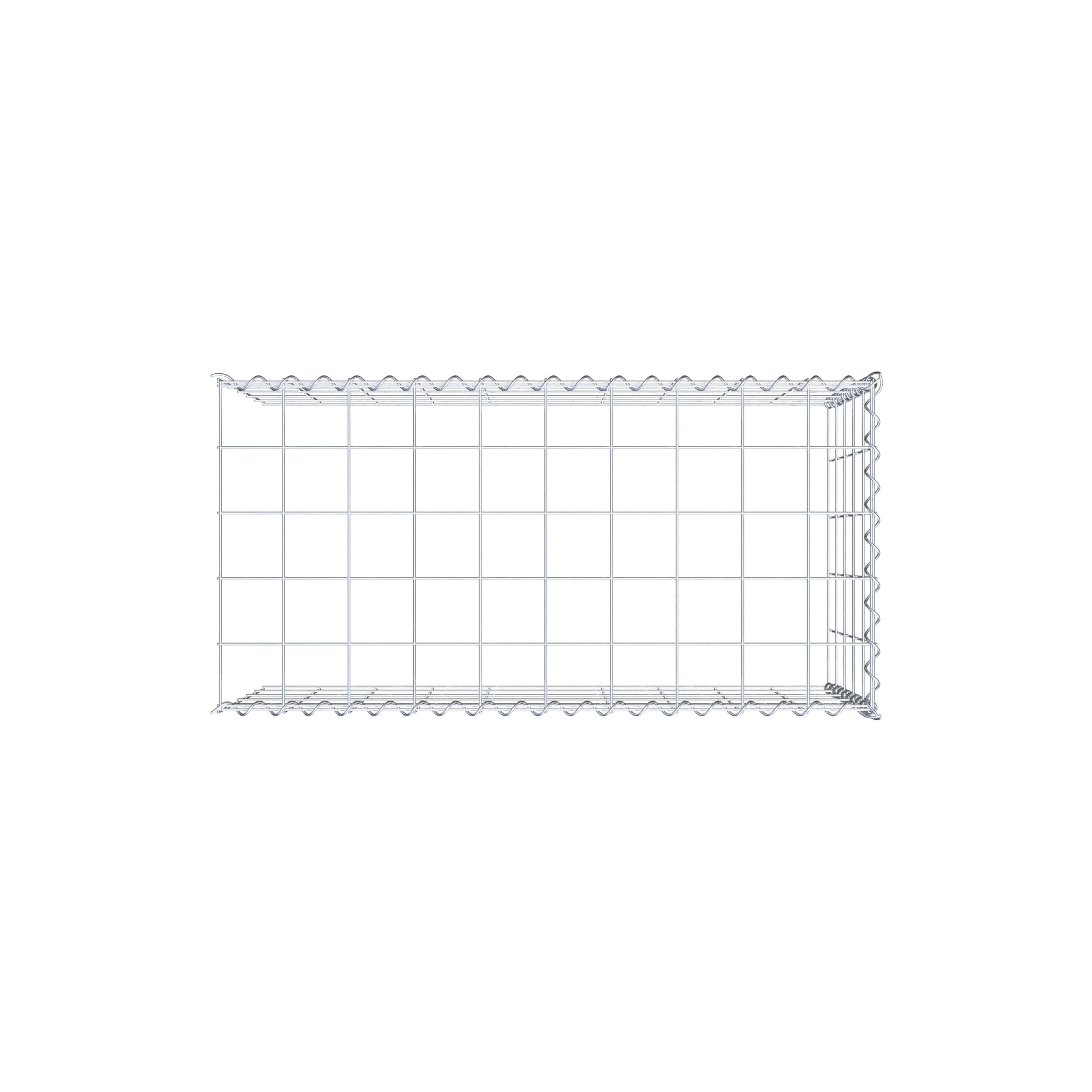 Gabione Steinkorb Eckig – 100x80x20 Cm, Maschenweite 10x10 Cm, Galvanisch Verzinkt, Spiralverschluss