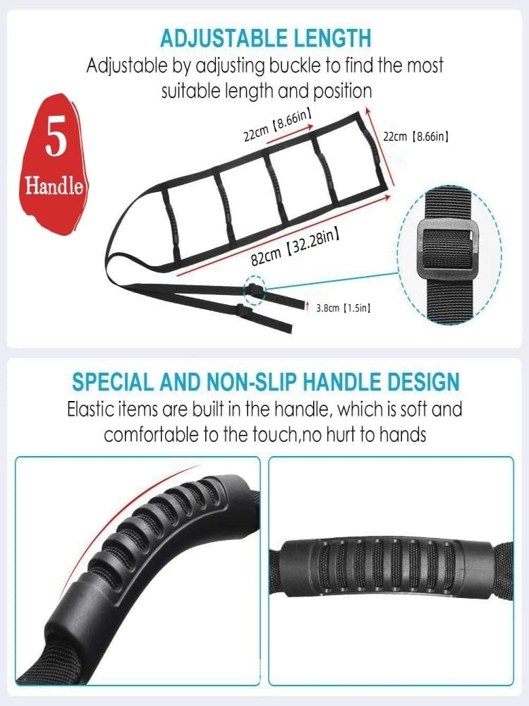 Elfzone Bed Pull Up Assist - Lift Assist Elderly,Portable Elderly Assitance Products for Living, Seniors, for Living, Anti Slip Sitting Aid Handles 300 Lbs,5 Handle